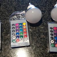 N.3 lampade E14 led colori con telecomando