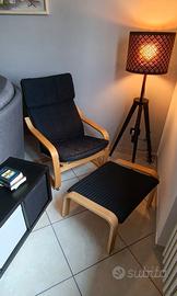 Poltrona + poggiapiedi Ikea Poang