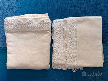 LENZUOLA MATRIMONIALI IN LINO CON PIZZO