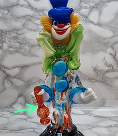 vintage pagliaccio in vetro di murano cm 26