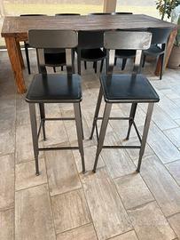 Coppia di sgabelli  in metallo industrial vintage