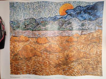 Poster "Paesaggio con covoni e luna nascente"
