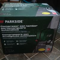 compressore con avvolgitubo automatico Parkside 