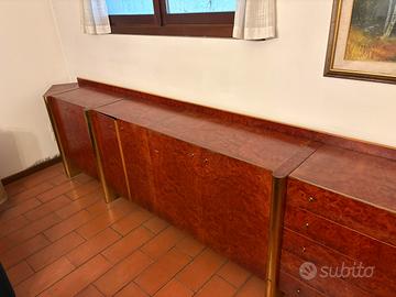 Credenza vintage in legno e radica