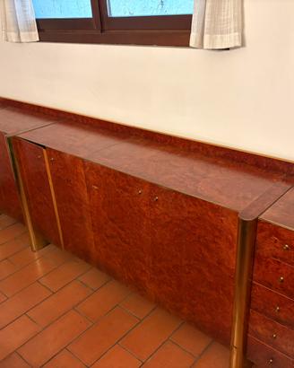Credenza vintage in legno e radica