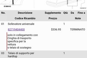 sollevatore hardtop bmw z3 z4