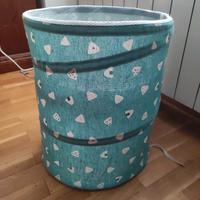 Cesto portabiancheria tondo in tessuto verde 42 cm