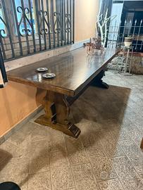 Stupendo tavolo con panca in massello