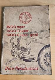 Uso manutenzione Alfa Romeo 1900 Super/TI Super/C 