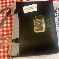 Borsa spalla nero love moschino shopping tote