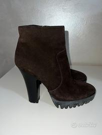 STIVALI DA DONNA MIU MIU MARRONE SCAMOSCIATO