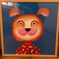 quadro cane con cornice