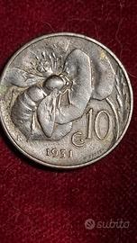 VITTORIO EMANUELE III 10 CENTESIMI 1931 APE RAME 
