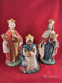 Presepe serie completa 3 Re Magi Cartapesta