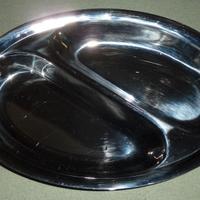 Piatto da portata a 2 scomparti vassoio acciaio