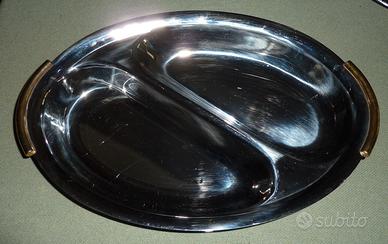 Piatto da portata a 2 scomparti vassoio acciaio