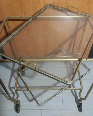Carrello portavivande ottone