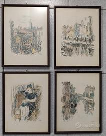 Serie di 4 quadri dim 31x24 cm