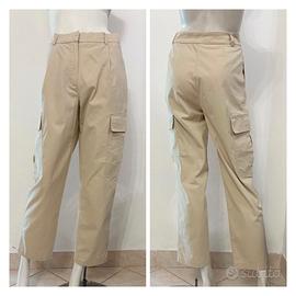 MASSIMO DUTTI Pantalone donna cargo beige tasche