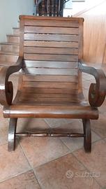 4 Poltrone in teak da esterno/interno