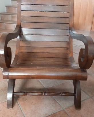 4 Poltrone in teak da esterno/interno
