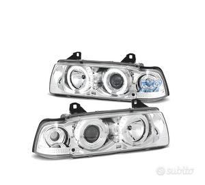 FARI BMW E36 90-99 ANGEL EYES CCFL FONDO CROMATO