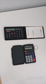 Lotto 2 calcolatrici tascabili con custodia