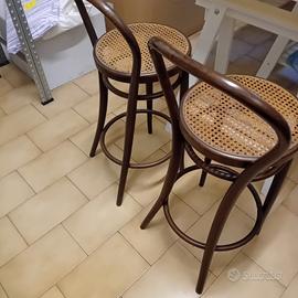 sedie bar  legno e paglia  vintage anni 70
