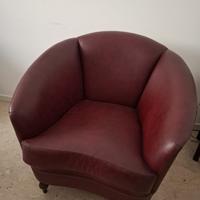 Poltrone a pozzetto in similpelle bordeaux