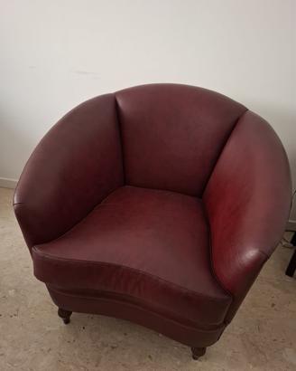 Poltrone a pozzetto in similpelle bordeaux