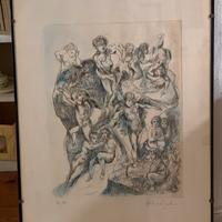 Litografia acquarellata di Antonio Sodo