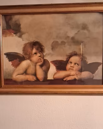 Stampa con cornice dorata raffigurante i 2 putti