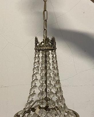 Lampadario tondo in cristallo