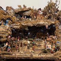 presepe artigianale in sughero multilivello