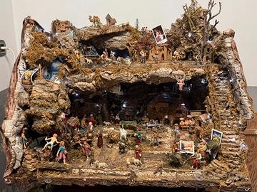 presepe artigianale in sughero multilivello