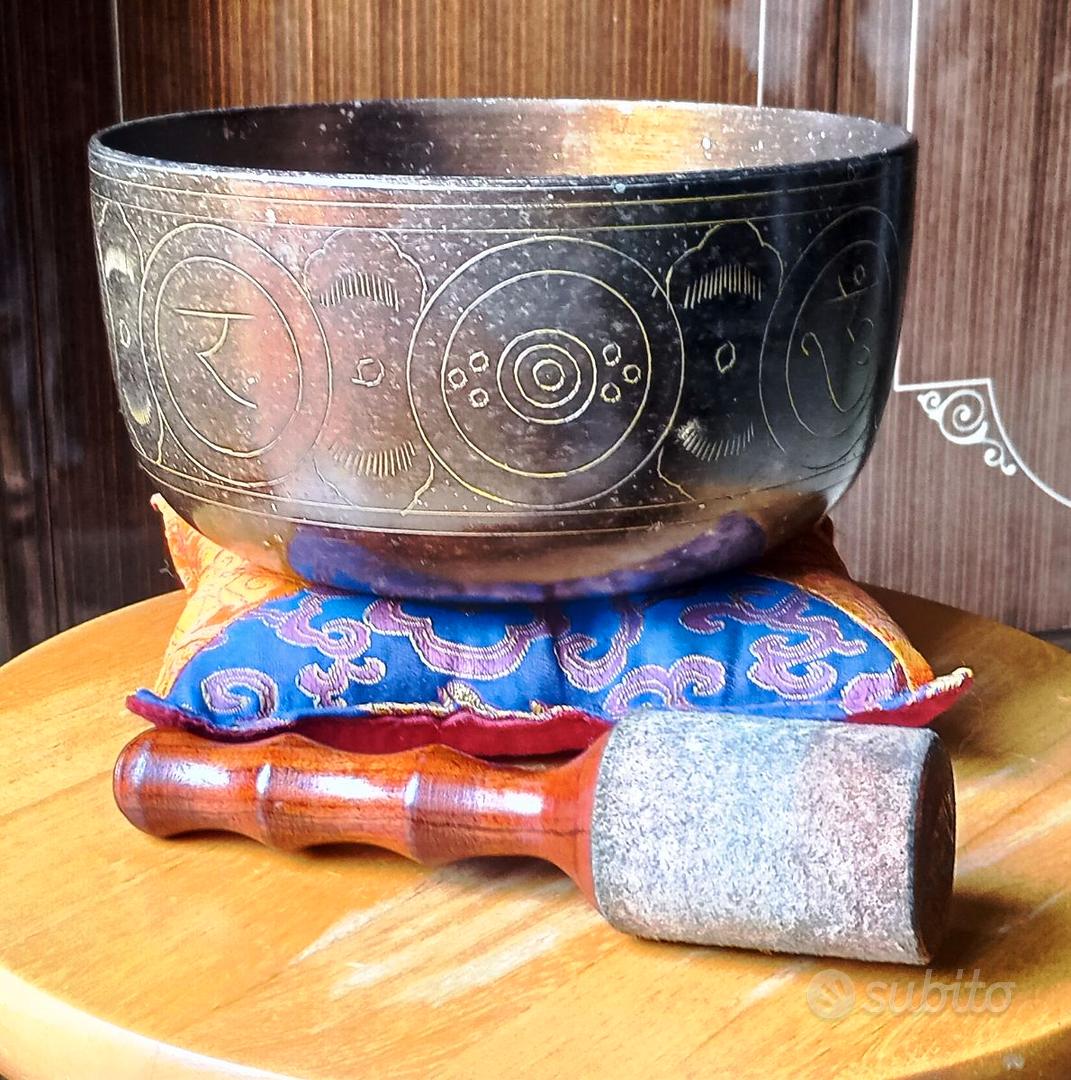 Pad Per Campana Tibetana Con Motivo Drago - Diametro 18cm, Tessuto Nepalese Colorato - Foto 6