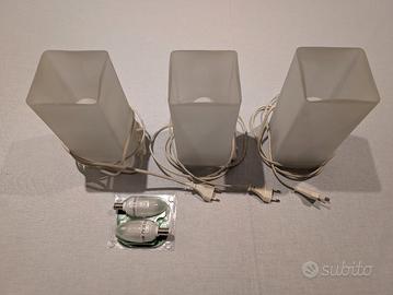 Tre Lampade IKEA vetro satinato 22 cm