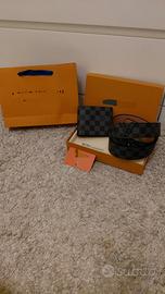 Set Portafoglio e Cintura 110cm Unisex Nero