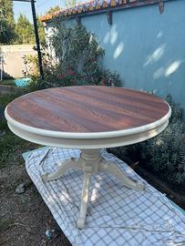 Tavolo rotondo allungabile Shabby chic Chippendale