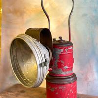 Faro rosso,grande, vintage con vetro