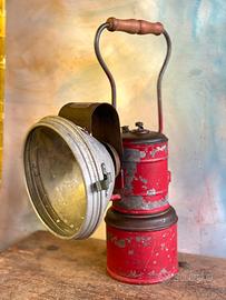 Faro rosso,grande, vintage con vetro