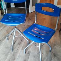 Coppia di 2 sedie / sgabelli industrial vintage 