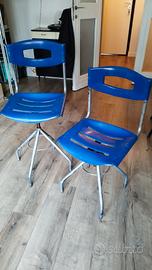 Coppia di 2 sedie / sgabelli industrial vintage 