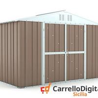 Box giardino in lamiera zincata 327x155 tortora
