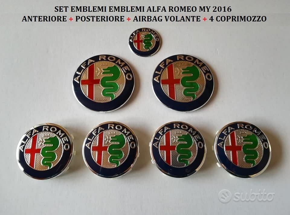 stemma logo griglia anteriore + posteriore alfa romeo giulia stelvio gtam  nero