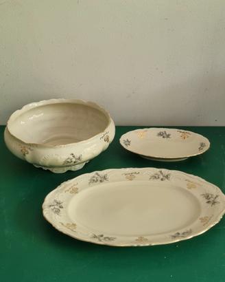 ser porcellana vintage, 2 vassoi e zuppiera