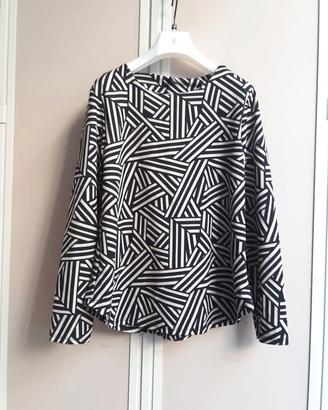 ✨Blusa, maglia geometrica nero beige , Nuova