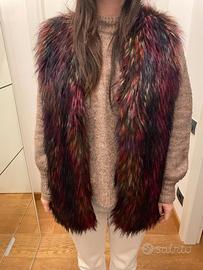 Smanicato in pellicciotto bordeaux da donna