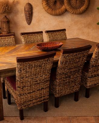 SET 6X SEDIE IN LEGNO E BANANO
