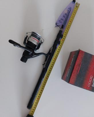 Kit completo canna pesca Camor  spinning tele carb